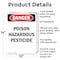 Signmission Poison Hazardous Pesticide Danger Sign, Aluminum, 10in W x 14in L, 2PK OS-2PACK-DS-A-1014-V-1979 - alternate 4
